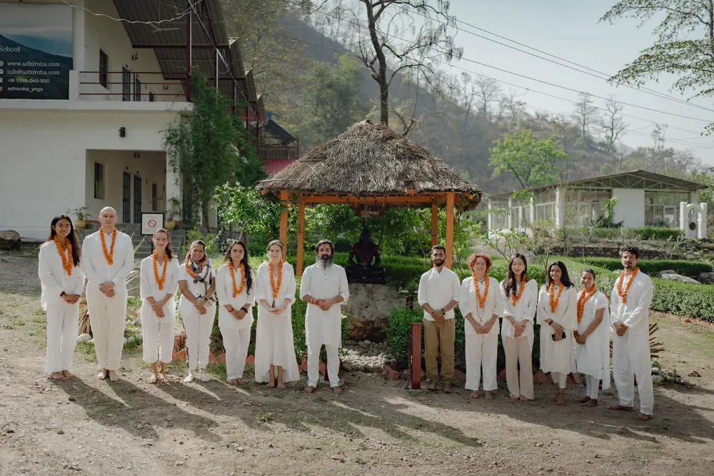 Traditional opening ceremony at Adhiroha yoga school, Rishikesh — photo 43