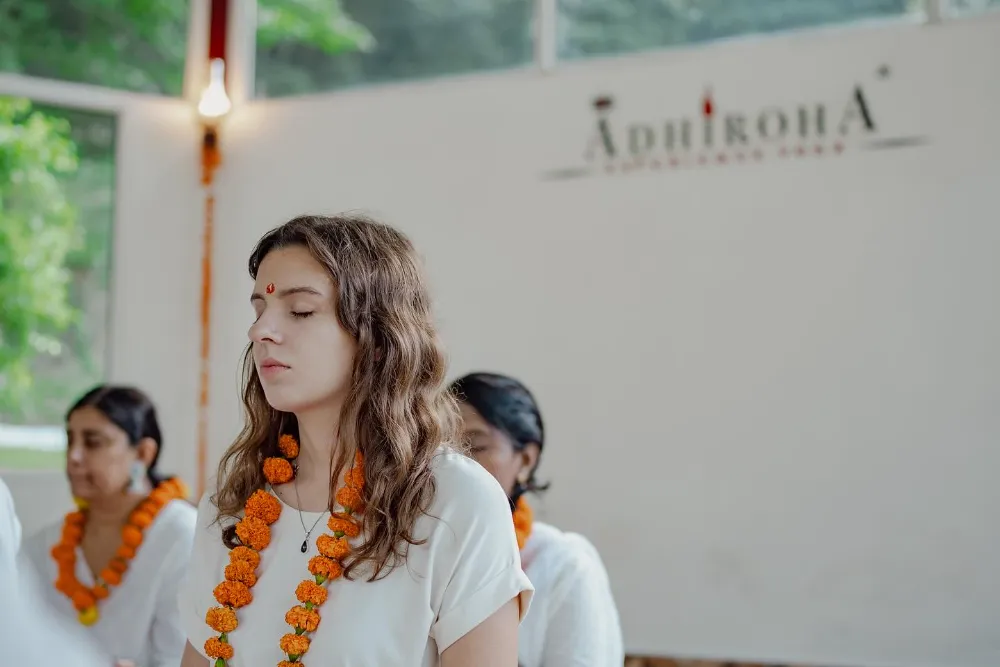 Traditional opening ceremony at Adhiroha yoga school, Rishikesh — photo 117