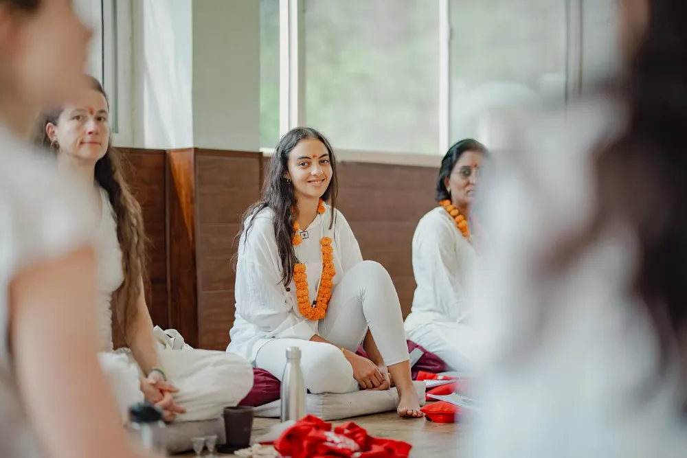 Traditional opening ceremony at Adhiroha yoga school, Rishikesh — photo 139