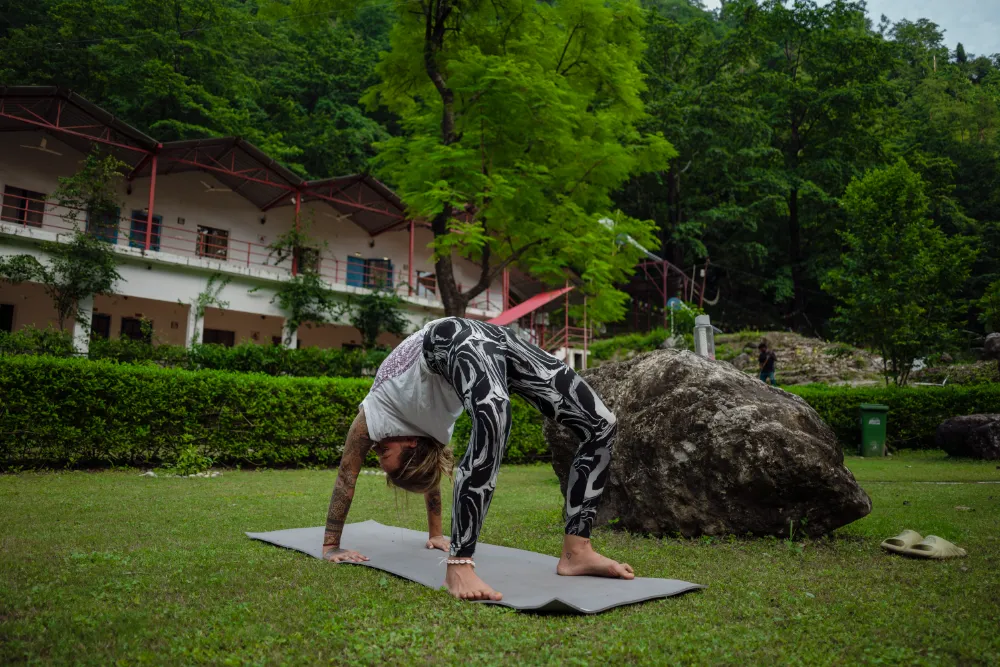 Yoga asana practice during teacher training at Adhiroha, Rishikesh — photo 46