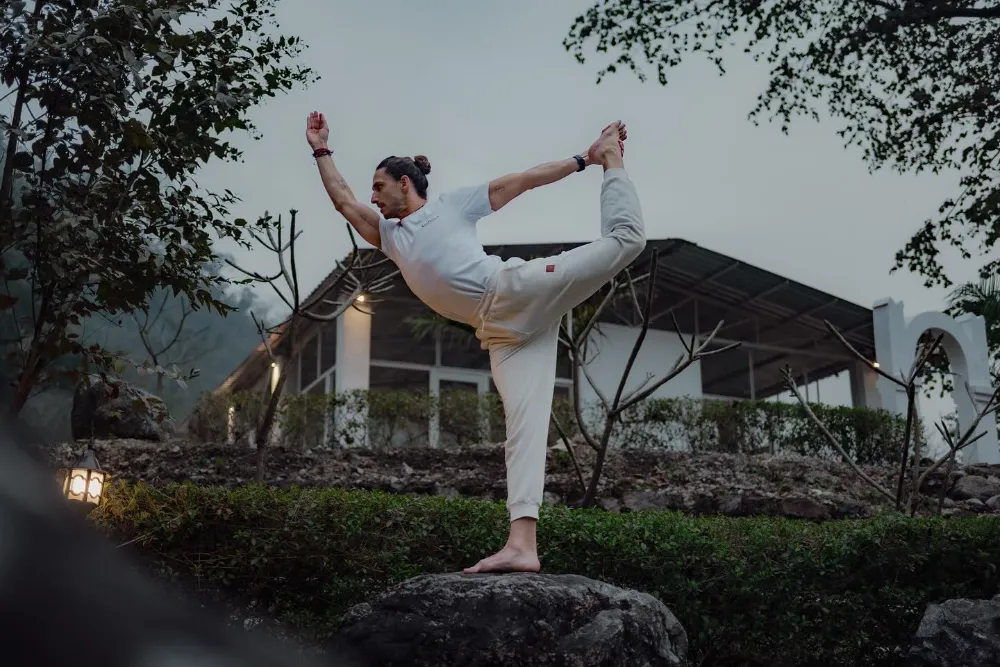 Yoga asana practice during teacher training at Adhiroha, Rishikesh — photo 112