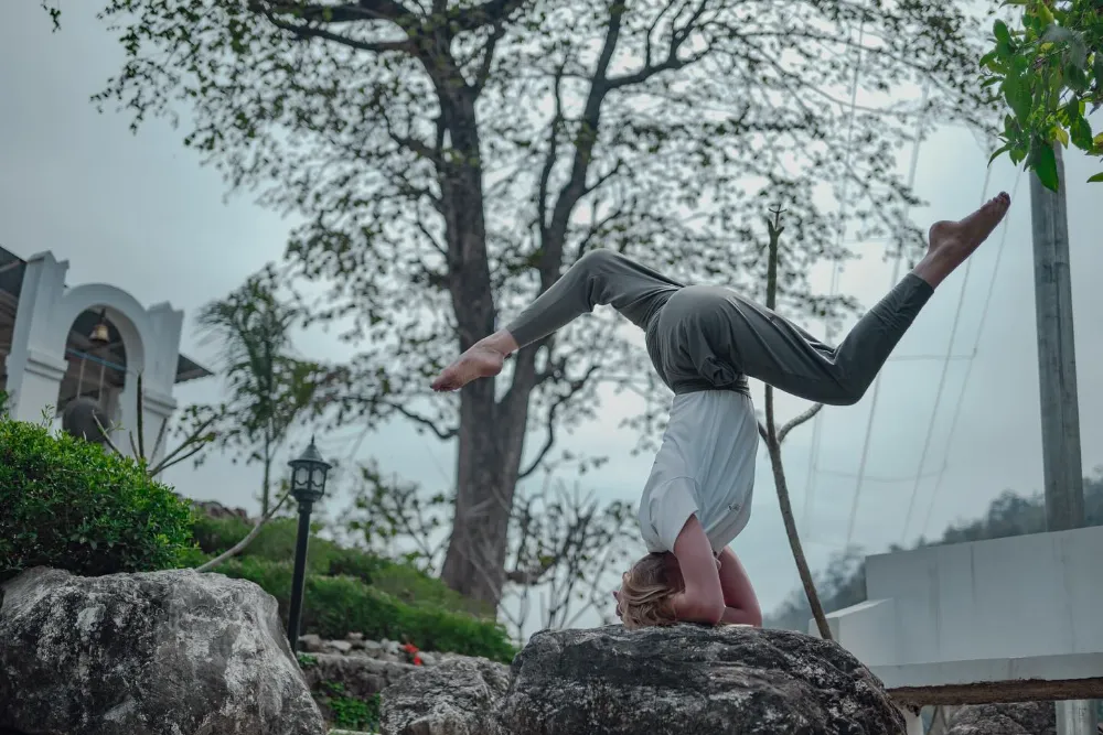 Yoga asana practice during teacher training at Adhiroha, Rishikesh — photo 149