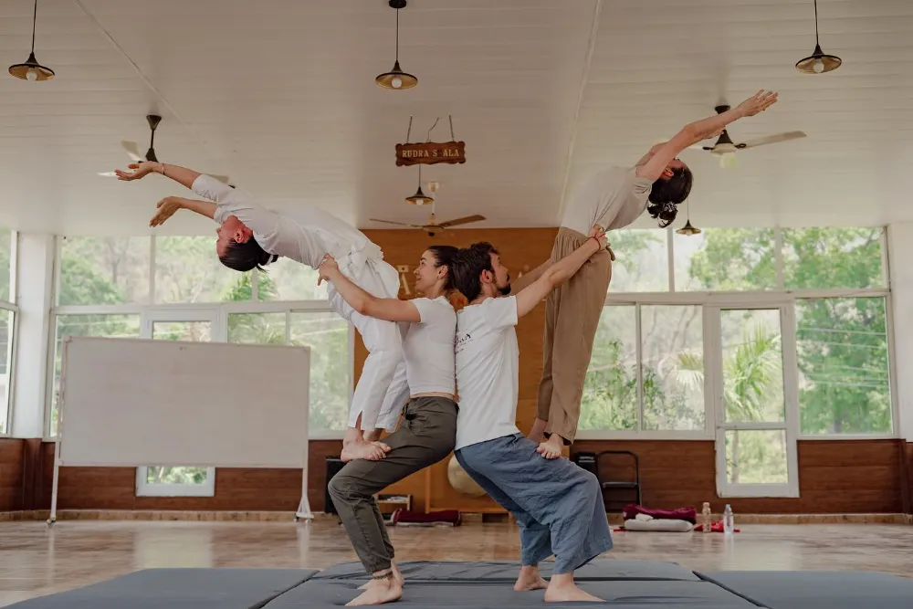 Yoga asana practice during teacher training at Adhiroha, Rishikesh — photo 166