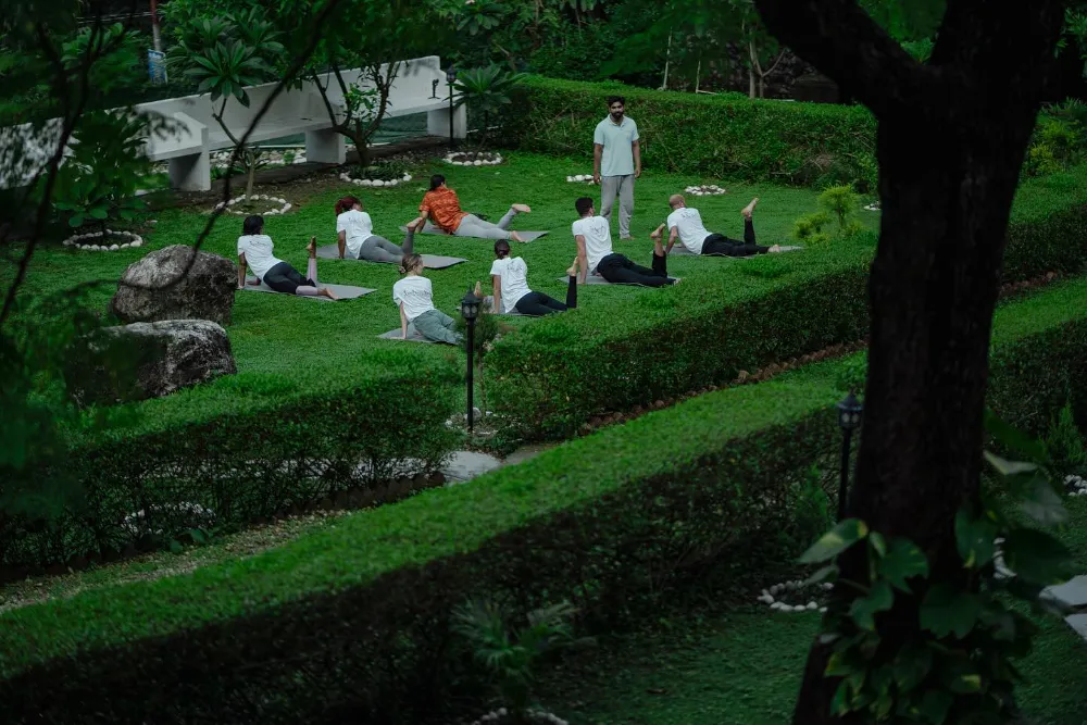 Yoga asana practice during teacher training at Adhiroha, Rishikesh — photo 170