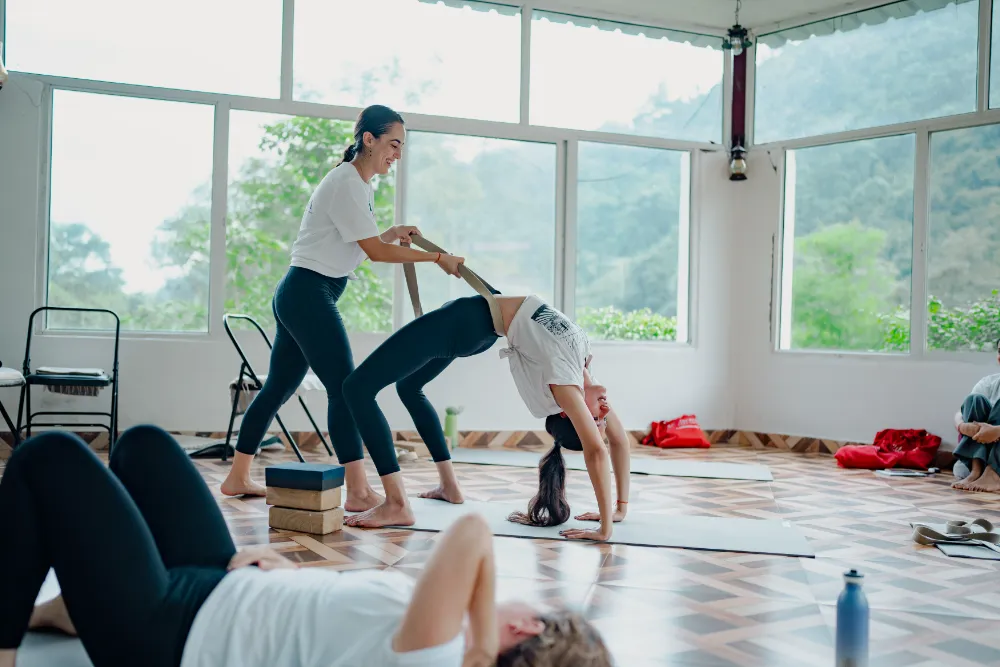 Yoga asana practice during teacher training at Adhiroha, Rishikesh — photo 180