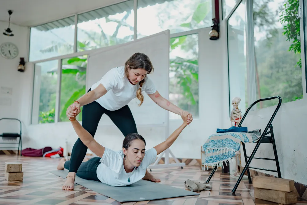 Yoga asana practice during teacher training at Adhiroha, Rishikesh — photo 181