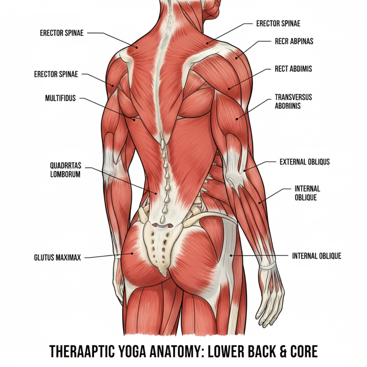anatomy diagram of muscles activated in lower back yoga