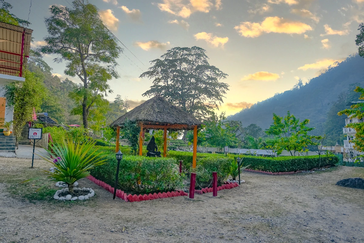 ashram grounds at Adhiroha Rishikesh