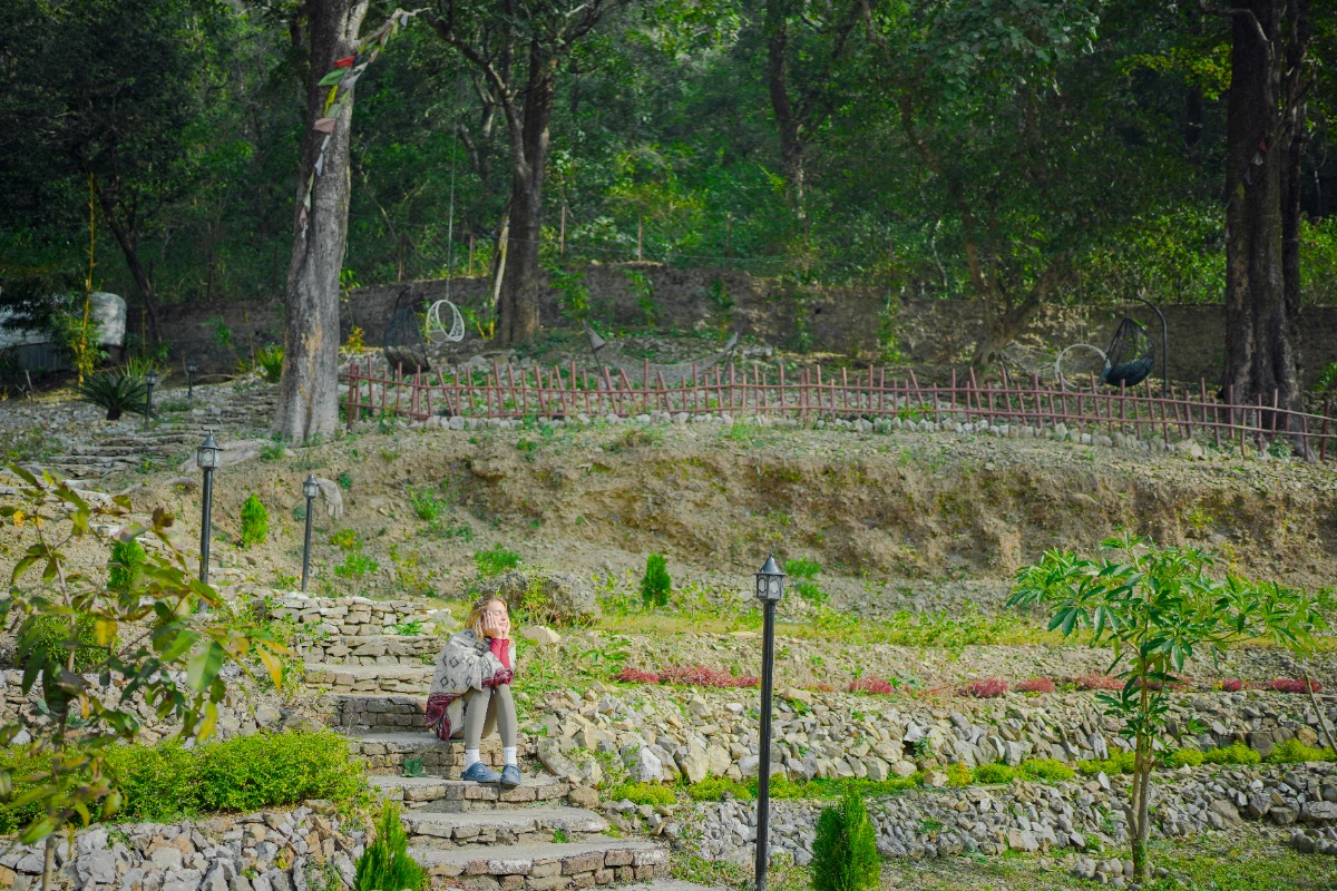 daily yoga practice at Adhiroha ashram Rishikesh