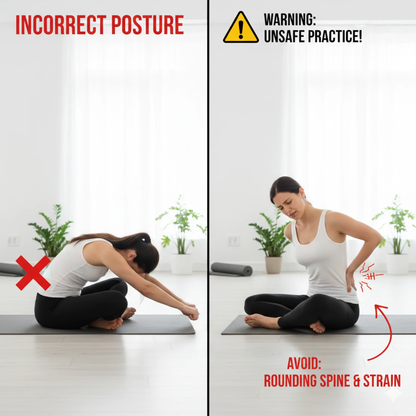 common yoga mistakes with back pain to avoid