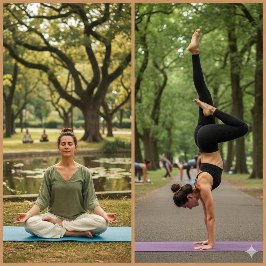 Hatha yoga practice at Adhiroha Rishikesh