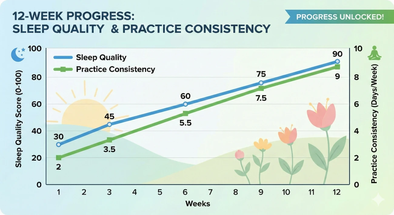 sleep quality improvement over 12 weeks graph