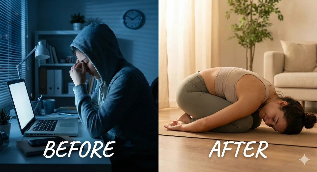 stress versus yoga for better sleep comparison