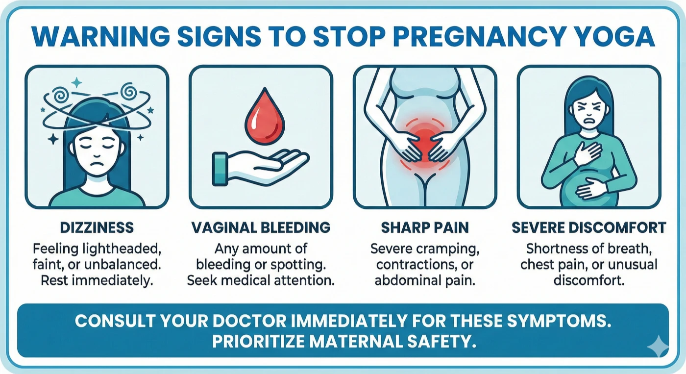 warning signs to stop pregnancy yoga practice