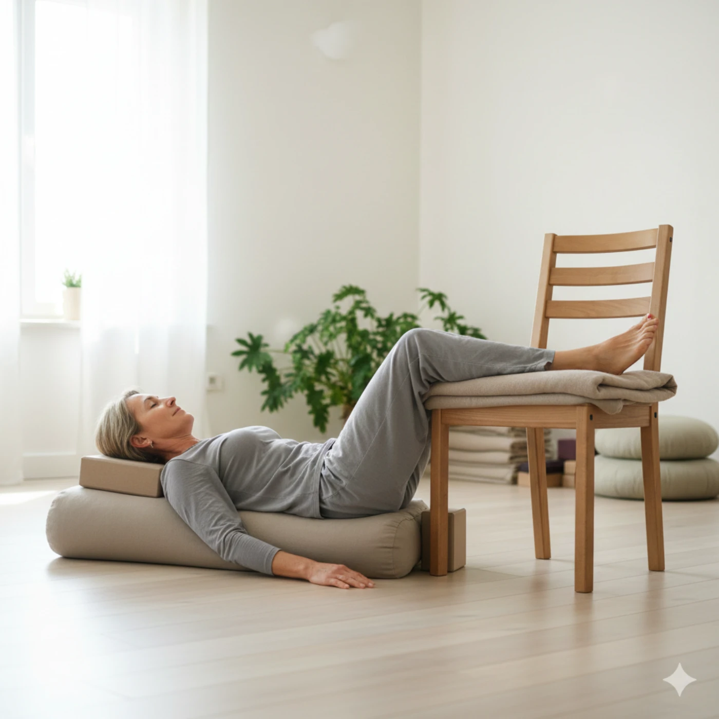 yoga modifications for severe back pain with props